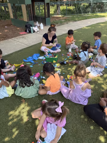Childrens outdoor art class